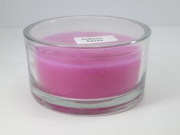 Kerze Glasschale Indoor, 3 Dochte, Farbe pink, Kerzen Wenzel